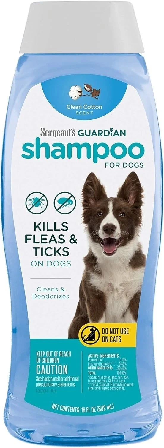 s-l1600-133.webp Sergeant's Guardian Flea & Tick Dog Shampoo, Clean Cotton Scent, 18 oz. - Image 1