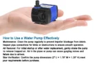 AQUANEAT Mini Fountain Pump 80 GPH Submersible Water Pump 3.3ft Tubing Aquarium - Image 6