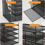 5 Tier Desk Organizer File Holder Paper Tray Office Supplies Storage Black - Image 4