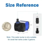 AQUANEAT Mini Fountain Pump 80 GPH Submersible Water Pump 3.3ft Tubing Aquarium - Image 3