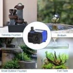 AQUANEAT Mini Fountain Pump 80 GPH Submersible Water Pump 3.3ft Tubing Aquarium - Image 7