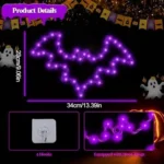 Bstge Halloween Window Lights, 2 Pack LED Waterproof Timer Indoor Decor 2Bats - Image 3