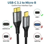 QianLink 10Gbps Micro B to USB C Hard Drive Cable 1.6FT Seagate WD Toshiba - Image 3